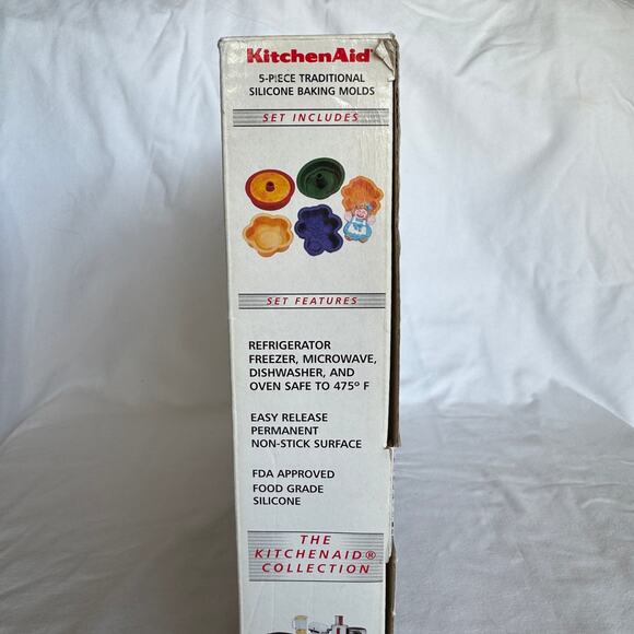 Kitchen Aid Baking Molds Silicone Set of 5 Bundt, Doll, Round, Bear, Flower - Picture 6 of 8